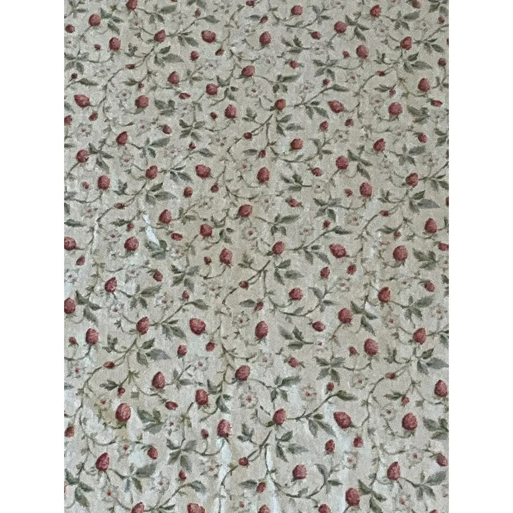 Laura Ashley Bramble Vine Fitted Bed Sheet Pink Ditsy Strawberry Queen Cotton